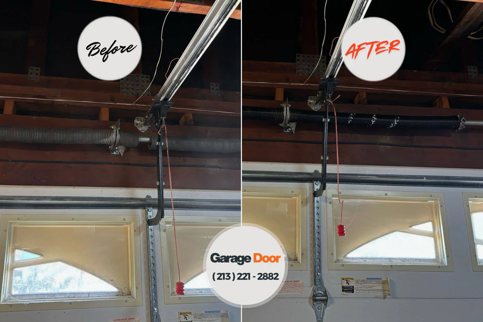 Before and after: garage door installation Winfield, IA